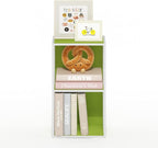Furinno PASIR Book Shelf, 2-Tier Modern Bookshelf, Open Shelves Bookcase 9 x 12 x 21, for Living Room, Bedroom, Home Office, Green/White