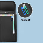 2 Pack Extra Large Legal Size/Foolscap 12 Pockets Accordion File Organizer with Handle, TRANBO Portable Expanding File Folder, Expandable Plastic Document Organizer for Travel School Office