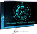 DEJIMAX 24 Inch Computer Privacy Screen for 16:9 Monitor, Anti-Blue Light Monitor Privacy Screen Filter, Anti-UV Computer Hanging Shield, Universal 23.6'', 23.8'', 24''
