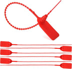1000Pcs Plastic Tamper Shipping Seals Pull-Tite Security Seal Signage Numbered Fire Extinguisher Tags Zip Ties Labels Disposable Self Locking for Logistics, Luggage,Transport (Red, 1000pcs)