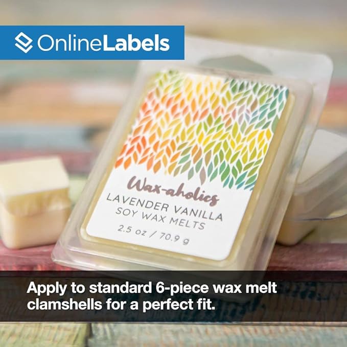 3 x 2 Rectangle Labels - Permanent, White Matte - Wax Melt, Soap, Address Labels - Pack of 2,500 Labels, 250 Sheets - Inkjet/Laser Printers - Online Labels