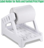 Thermal Label Holder for Shipping Labels Compatible with Barcode Express and Desktop Printers - Dual Support for Roll and Fan Fold Formats - Maximum Roll Diameter 7 Inches