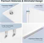 MaxGear Glass Whiteboard Tempered Magnetic Dry Erase Board 48 x 36 Inch Ultra White, Frameless Wall Mounted, Office Classroom Conference Room Home Use, Includes Markers, Eraser, Magnets & Mounting Kit