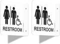 Faittoo Restroom Sign, Bathroom Signs, 2 Pack 6 x 6 Inches Acrylic Sign, for Office or Business Bathroom and Toilet Door or Wall Decor, Indoor Outdoor Use (Men and women with Handicap)