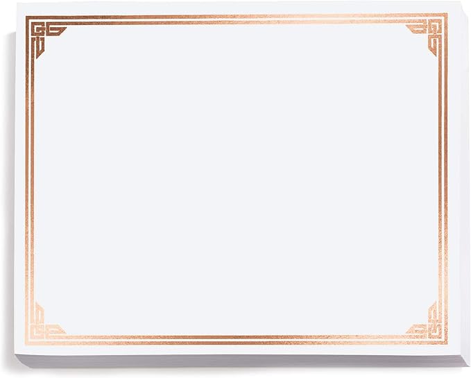 PaperDirect Copper on White Classic Specialty Certificates, 8½ x11, Foil Accents, 50 Count, Certificates And Awards Paper, For School, Work, Diplomas & Award Certificates