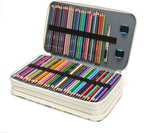 Vomgomfom Colored Pencil Case - 300 Slots Pencil Holder with Zipper Closure Twill Fabric Large Capacity Pencil Case for Watercolor Pens or Markers (White)