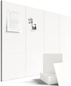 Fluxynara Large Felt Bulletin Board 48" x 36" Cork Board Alternative-12 Pack with 70 Safe Removable Adhesive Tabs, Cork Boards for Walls Cork Board for Home Office Classroom Pin Board - Milky White