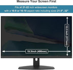 Hanging Computer Privacy Screen Protector Shield Compatible for 21.5/22 Inch Widescreen Desktop Monitor - Anti Glare & Blue Light Filter - Hanging Design for Easy On/Off