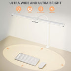 FAPEMIH Dual-Head LED Desk Lamp for Office Home, Adjustable Flexible Eye-Caring Desk Light, 5 Modes 10 Brightness Adjustment, USB Adapter Desk Lamp with Clamp-ST-W