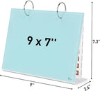 Desktop Glass Dry Erase & Acrylic Aesthetic Calendar Weekly to-do List Combo, Small Magnetic Standing Whiteboard, Desk Flip Easel Calendar with Accessories for Home Office Supply, Aqua Blue, 9 x 7''