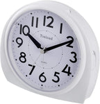 Tinload 5.5" Large Analog Alarm Clock Silent Non Ticking, Gentle Wake, Beep Sounds, Increasing Volume, Battery Operated Snooze and Manual Light, Easy Set,White(Best for Elder)