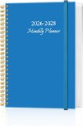2026-2028 Monthly Planner, Three Years Calendar from January 2026 - December 2028 with Spiral Binding, Inner Pocket, Elastic Closure, 38 Month Planner for Home | School | Office, 5.8" x 8.5", Blue