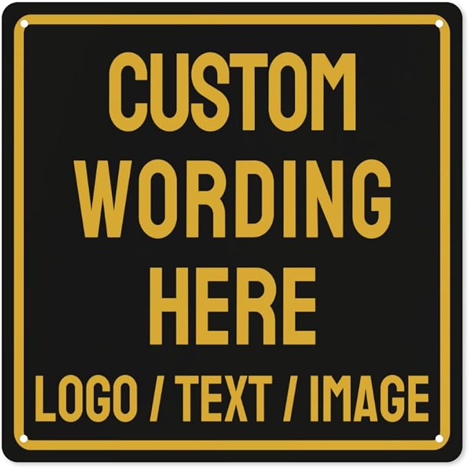 Custom Sign Bulk Personalized Metal Signs For Outdoor Indoor Business Home Store Office Yard Street Lawn Make Your Own Customized Signs With Your Logo Text Photo, 8x8inch