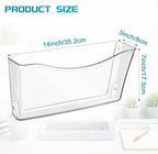 Colarr 6 Pack Expandable Pocket Wall File Holder Plastic Hanging Wall Organizer Space Saving Wallmount File Holder for Office Mail Letter Magazine(Clear)