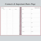 Daily Planner Undated - B5 To Do List Notebook Hourly Schedules, Spiral Appointment Planner for Women and Men, PVC Hardcover, Inner Pocket, Elastic Closure, 7" x 10", Pink