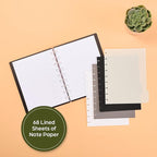 Happy Planner Undated Plans + Notes Monthly Planner Notebook Journal, 12-Month Planner, Modern Texture, Classic Size, 60 Pages, 4 Dividers, 4 Sticker Sheets, 7" x 9.25"