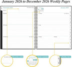 2026 Planner - Planner 2026 from January 2026 to December 2026 with 12 Monthly Tabs, Flexible Cover, Inner Pocket, 8.5" x 11", Black-A