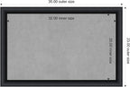 Amanti Art Black Framed Magnetic Board 23x35 Large Vision Board for use with Magnets, 100% Metal Sheet to Display Items as Office Decor or for Home Organization in mudroom, Kitchen or Kids Room
