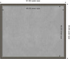 Amanti Art Silver Framed Magnetic Board 43x51 Oversize Vision Board for use with Magnets, 100% Metal Sheet to Display Items as Office Decor or for Home Organization in mudroom, Kitchen or Kids Room
