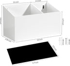 HBlife Magnetic Dry Erase Marker Holder for Whiteboard with 2 Compartments, Acrylic Wall Mount Magnet Pen Pencil Holder for Refrigerator, Locker Organizer Accessories for Classroom Office, White
