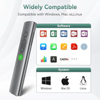 Wireless Presentation Clicker PowerPoint Remote: USB C A Presenter PPT Power Point Google Slide Advancer with Green Laser Pointer Smart Board Clicker for Computer Laptop Mac Projector Office Classroom