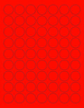 8-1/2 x 11" Neon Color High Light Fluorescent Labels for Laser & Inkjet Printer (RED Fluorescent, 1" Round - 63 per Page - 6300 Labels)