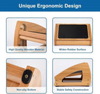 StrongTek Ergonomic Under Desk Footrest, 3 Adjustable Heights Wooden Office Footrest, Large Anti-Slip Surface, Improves Posture and Blood Circulation, up to 400lbs (Natural)