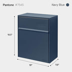Wall Mount Mailbox - Large, Anti-Theft Locking Mailbox, Weatherproof Mailboxes for Outside The House, 18.5" H x 15" L x 7.5" D (Navy)