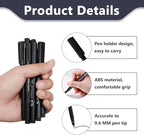 12 Pack Fine Point Black Permanent Marker Pens 0.6mm, Quick-Dry Waterproof Ink for Writing Drawing Labeling on Plastic Wood Metal Glass, Long-Lasting Fine-Tip Markers for Office School Home Crafts