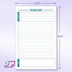 To Do List Notepad – 2 Pads of 50 Sheets, Total of 100 sheets (5.5 x 8.5) Ruled Planning Checklist Memo Pad for Daily Tasks, Priority & Notes field for Efficacy. Jot Down – Purchases, Appointments,