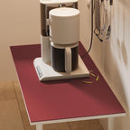 Zinkooat Leather Desk Mat,1.8mm Thick,15.75x23.6 Inch Desk Cover,Nightstand Cover,Night Stand Cover for Top,Night Stand Cover,Side Table Cover,Night Stand Mat(Black+Wine Red,15.75x23.6)