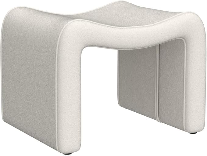 VANOMi Small Footstool Ottoman, Multi-Functional Modern Foot Stool, Sofa Footrest Extra Seating for Living Room, Entryway, Hallways and Bedrooms, Small, White