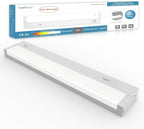 Leetdud LED Under Cabinet Lighting Hardwired or Plug in, 16 Inch 8W, Dimmable 5 Color 2700K/3000K/3500K/4000K/5000K, Linkable Eyes Care Design Counter Lights for Kitchen, Sink, ETL Listed, White