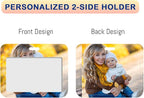 Custom Badge Holder ID Card Hold Case, Personalized Retractable Badges Holders, Customized Photo Name Badge Holder for Office Worker, Medical Staffs, Teacher, Student | Horizontal