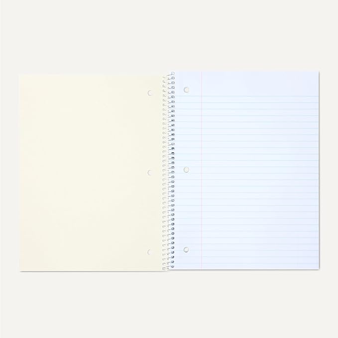 Amazon Basics College Ruled Spiral Notebook, 70 Sheets, 7-1/2" x 10-1/2", Black, 2 pack