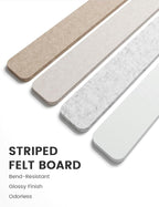 Cork Board Alternative Felt Strip Board 8-Pack 13"x2", Office Pin Board with 50 Push Pins, Adhesive Install for Bedroom Door & Home Office(Stone Beige)