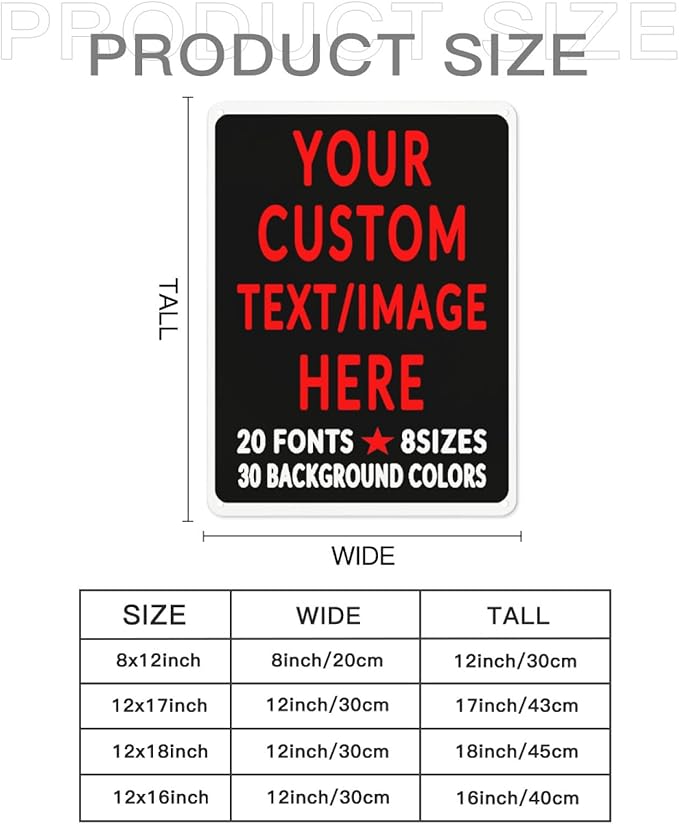 Custom Sign Personalized Custom Metal Sign, Customize For Office, Business, Workplace, Office, Home, Delivery Signs 12x17