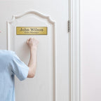 Custom Office Engraved Name Plate, Personalized Elegant Name Plates for Door or Wall Sign, Door Name Plate with Adhesive, Laser Engraving, 10 Colors Available (2.5" x 8")