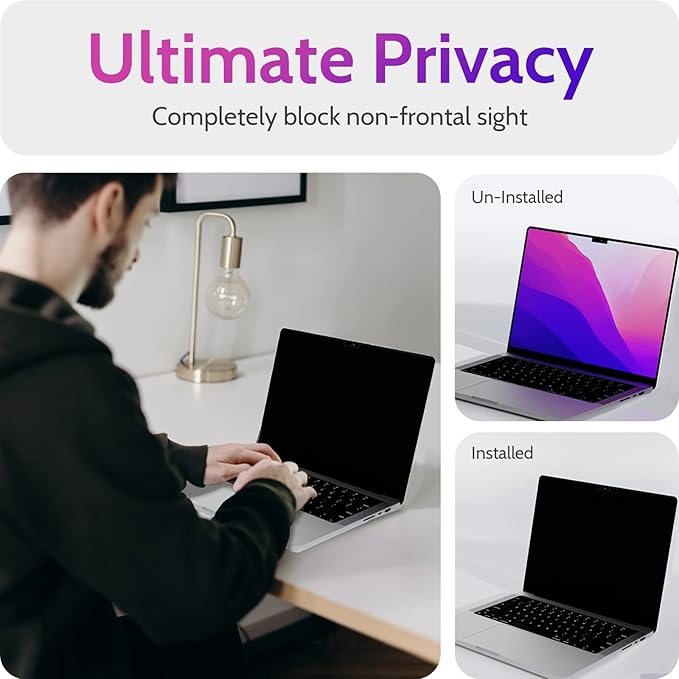 Peslv Magnetic Privacy Screen for MacBook Pro 14 Inch (2021-2025, M1, M2, M3, M4, M5), Removable Matte Blue Light Glare Filter for Mac Pro 14.2" Laptop Computer