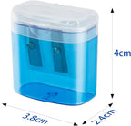 KIDMEN 12 PCS 2 Holes Small Manual Pencil Sharpener with Lid,for Kids,School