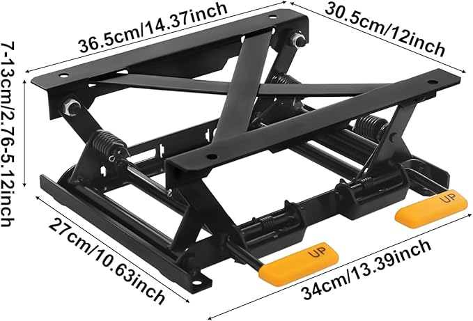 HIPUDNLM Car Seat Height Adjuster,2.76-5.12 Inches Lifting Height Car Seat Lifter Bracket by Hand Pedals,Truck Seat Lifting Base for RVs,Commercial Vehicles,Vans