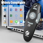 AMERTEER Presentation Clicker Wireless Presenter Remote Clicker for PowerPoint Presentations with Red Pointer, PowerPoint Clicker Slide Advancer for Mac/Windows/Google Slide/PPT.