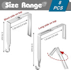 Amylove 8 Pcs Adjustable Cubicle Hanger Universal Partition Metal Cubicle Hooks Door Hanger, Adjusted to Fit Panels with 1 3/8 Inch to 3 1/2 Inch Thickness for Office Whiteboard (Silver)