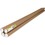 Paclord 2" x 72" Reinforced Kraft Paper Mailing Tube, Pack of 4 Tubes with 8 Caps – Secure USPS Approved Poster Tube – Cardboard Tube for Shipping and Storing Posters, Prints, Artwork, or Documents