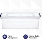 Superio Storage Bins with Lids, Clear Plastic Containers for Organizing, Stackable Totes, BPA Free, Odor Free, Organizer Boxes for Home, and Dorm (2 Pack, 22.7 Qt)