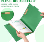 Skyygemm 36 Pcs Classification Folders Letter Size, 1 Divider Pressboard File Folder with Fasteners, Expanding File Organizer Bulk for School Teachers, Office Employee, Coworker, Staff (Green)
