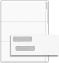 NextDayLabels - 3 UP Laser W-2 Forms, Employee Copy, Horizontal Format (100 Blank on Both Sides Sheets & Envelopes)