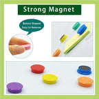 PYJLBX Fridge Magnets, 30 Pack Strong Refrigerator Magnets, Colorful Cute Mini Round Magnets for Whiteboard, 10 Colors Heavy Duty Small Magnet for Fridge Office Locker Crafts Classroom Dry Erase Board