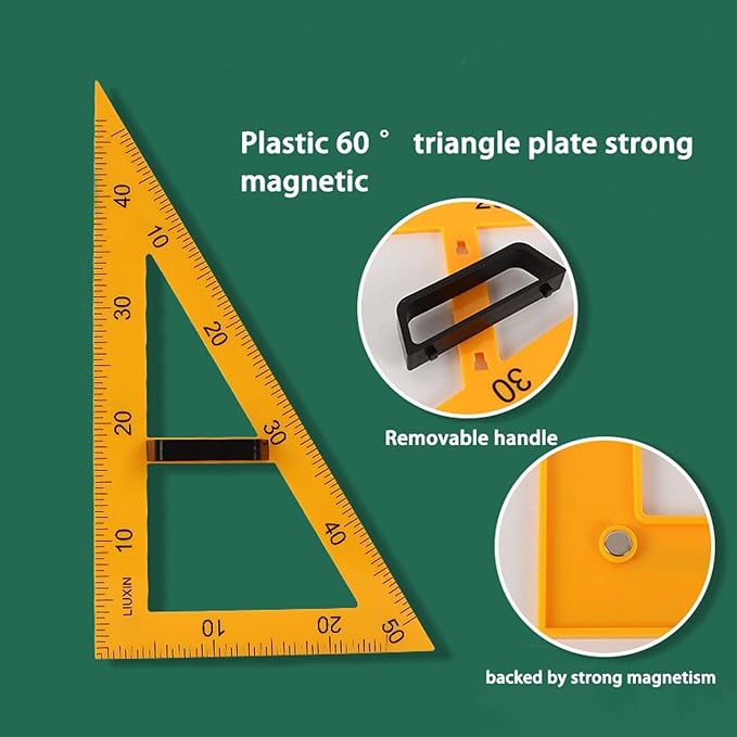 Magnetic Geometry Tool, School Supplies Protractor Compass Set, Teacher Board Protractor Multi Purpose Kit, Math Tool Teaching Aidsprotractor Set, 5 Pcs
