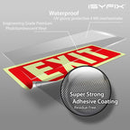 iSYFIX Exit Glow in the Dark Sign Stickers – 2 Pack 12x4 Inch – Photoluminescent Vinyl, Laminated for UV, Weather & Fade Resistance, Indoor & Outdoor for Business, School, Office, Warehouse